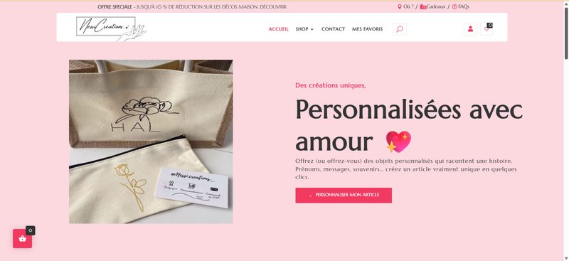 Aperçu du site Nessi Créations